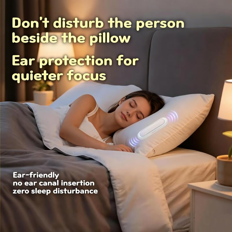 Under Pillow Speakers for Sleeping Bluetooth, Bone Conduction Technology, 3D White Noise Generator, Volume Control & Sleep Timer, Side Sleeper Friendly