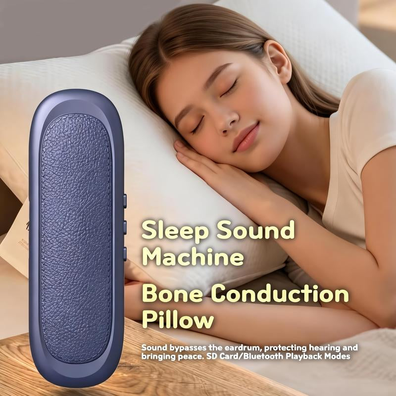 Under Pillow Speakers for Sleeping Bluetooth, Bone Conduction Technology, 3D White Noise Generator, Volume Control & Sleep Timer, Side Sleeper Friendly