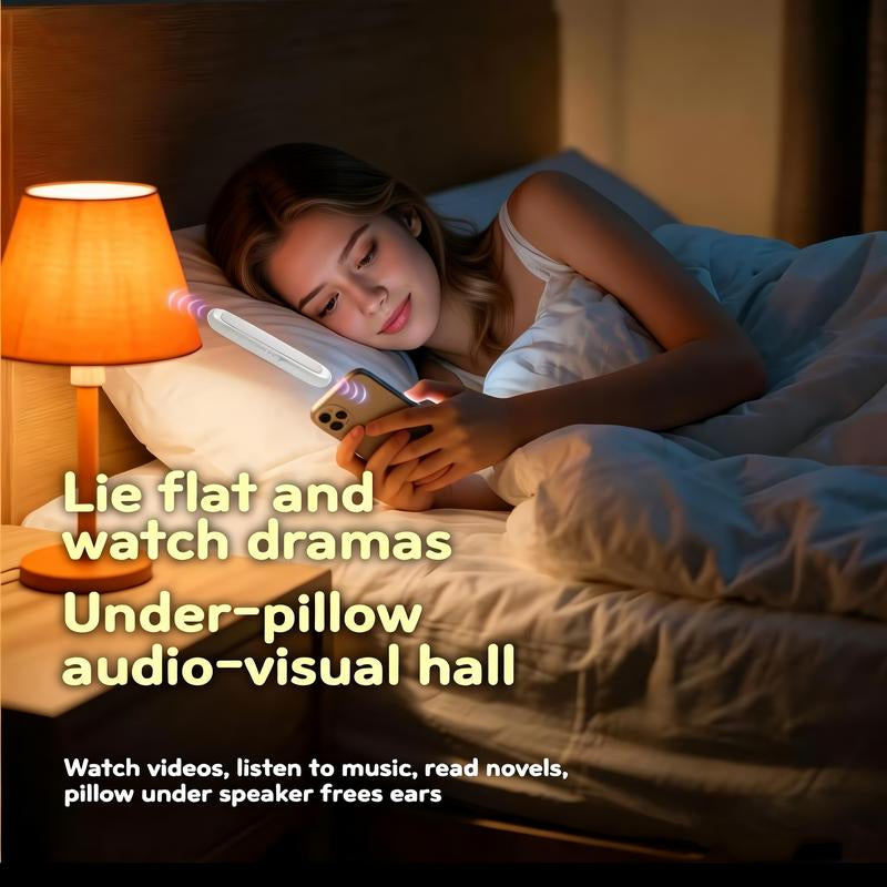 Under Pillow Speakers for Sleeping Bluetooth, Bone Conduction Technology, 3D White Noise Generator, Volume Control & Sleep Timer, Side Sleeper Friendly